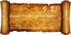 Igyártó Krisztofer névjegykártya