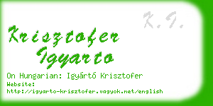 krisztofer igyarto business card