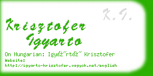krisztofer igyarto business card